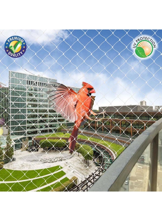 شاليمار شبكة شاليمار للحمام للشرفات، التحكم بالطيور، شبكة HDPE الثقيلة المضادة للطيور للشرفات (10x10 أقدام) - Image 3