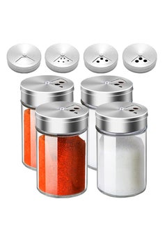 Oasisgalore 4pcs Salt and Pepper Shakers Set Spice Dispenser Seasoning Containers with Adjustable Pour Holes  - Image 1