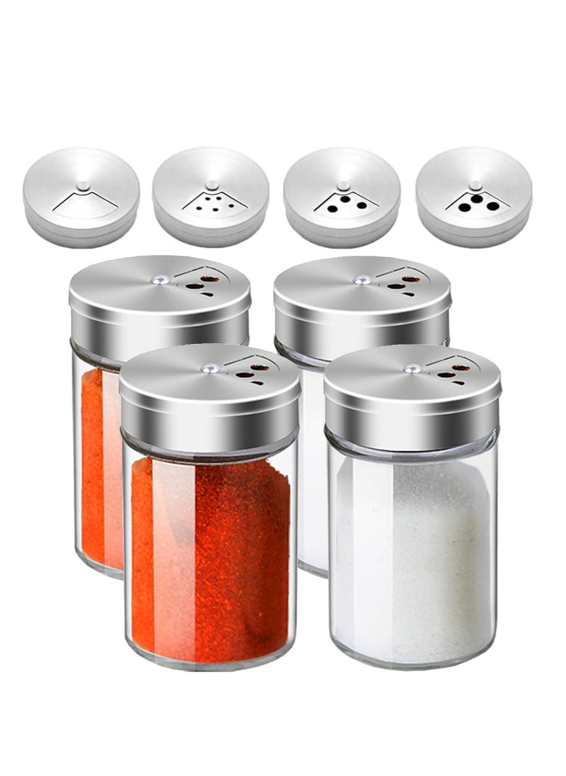 Oasisgalore 4pcs Salt and Pepper Shakers Set Spice Dispenser Seasoning Containers with Adjustable Pour Holes  - Image 1