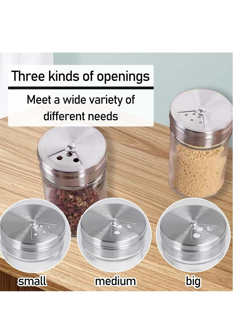 Oasisgalore 4pcs Salt and Pepper Shakers Set Spice Dispenser Seasoning Containers with Adjustable Pour Holes  - Image 3