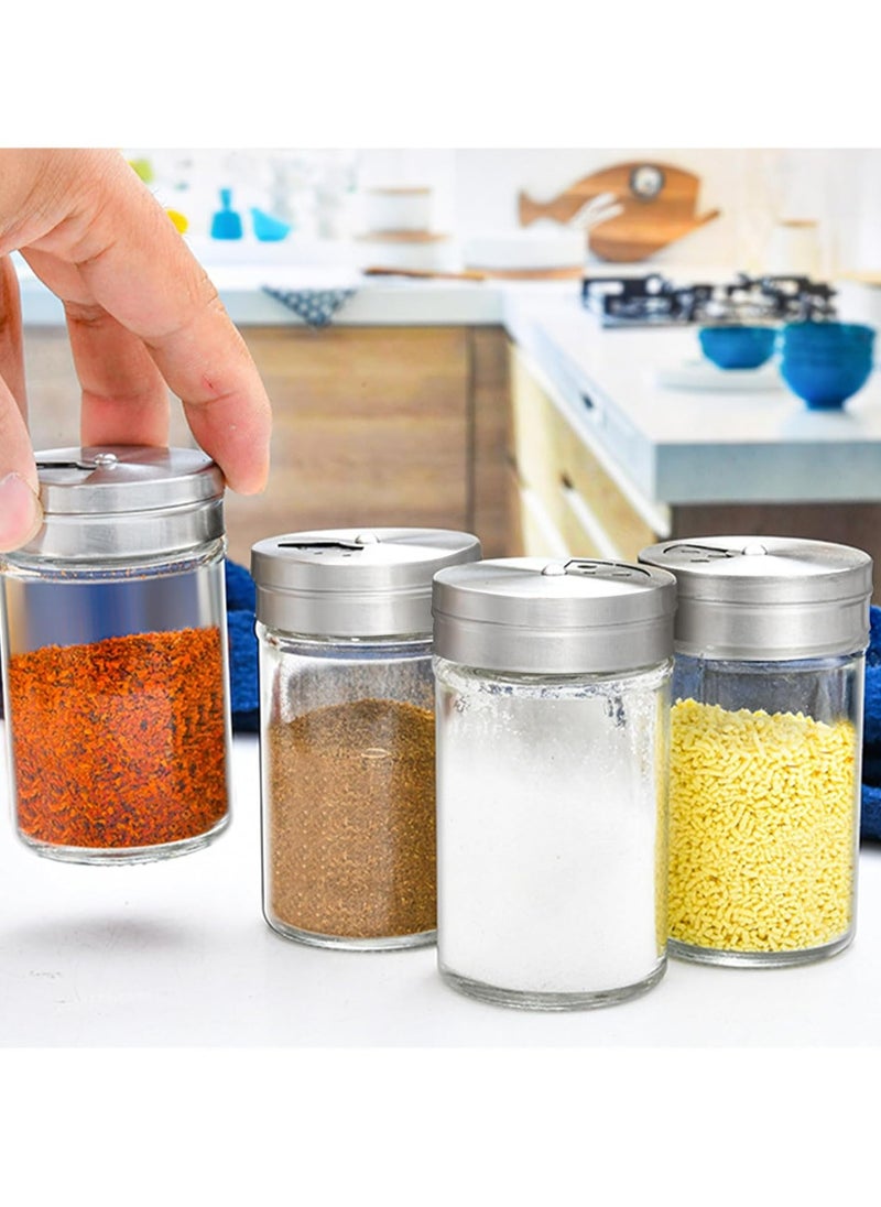 Oasisgalore 4pcs Salt and Pepper Shakers Set Spice Dispenser Seasoning Containers with Adjustable Pour Holes  - Image 5