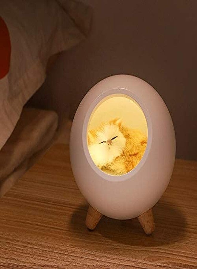 Ostin Kids Cat Night Light Stepless Dimming Touch Control Cute Little Pet House Atmosphere Light Sleeping Lamp for Bedroom Table Nursery Baby Gift (White) - Image 3