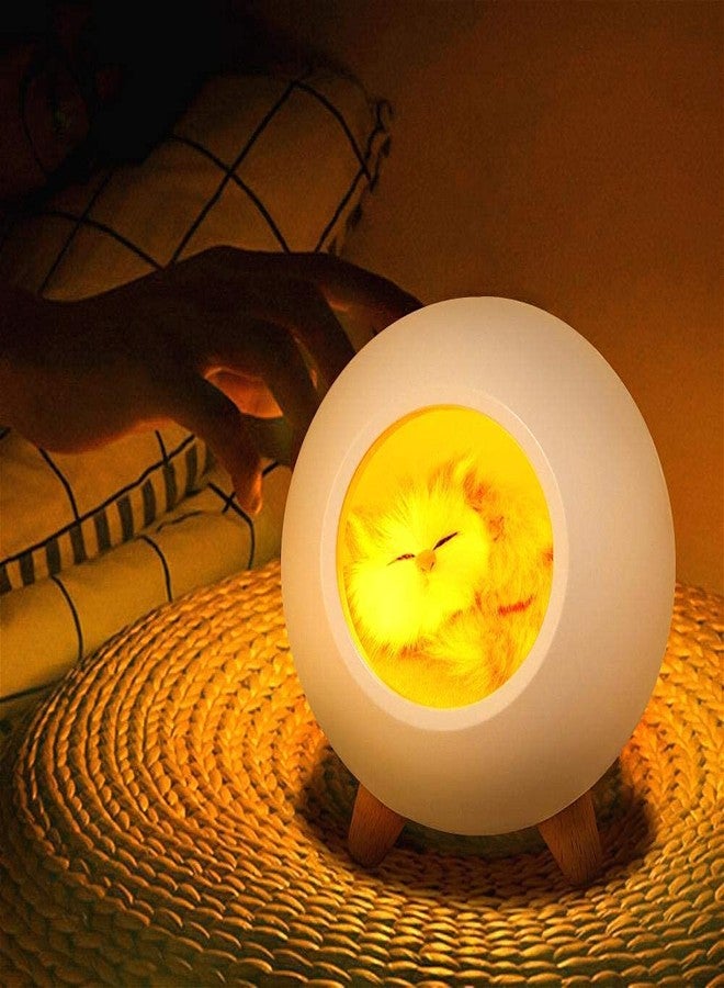 Ostin Kids Cat Night Light Stepless Dimming Touch Control Cute Little Pet House Atmosphere Light Sleeping Lamp for Bedroom Table Nursery Baby Gift (White) - Image 2