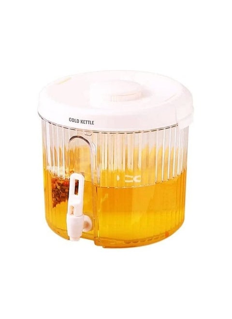 Water Beverage Dispenser Iced Lemonade Server with Tap Refrigerator Filter Cold Kettle with Faucet Juice Holder Container for Fridge Party