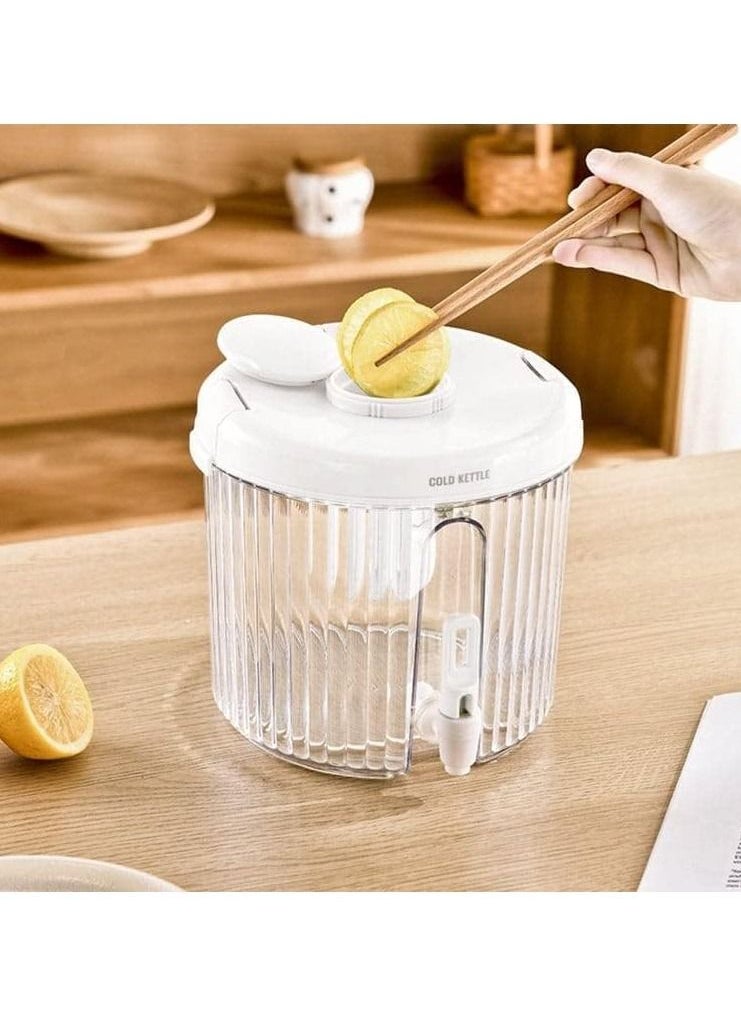 Water Beverage Dispenser Iced Lemonade Server with Tap Refrigerator Filter Cold Kettle with Faucet Juice Holder Container for Fridge Party