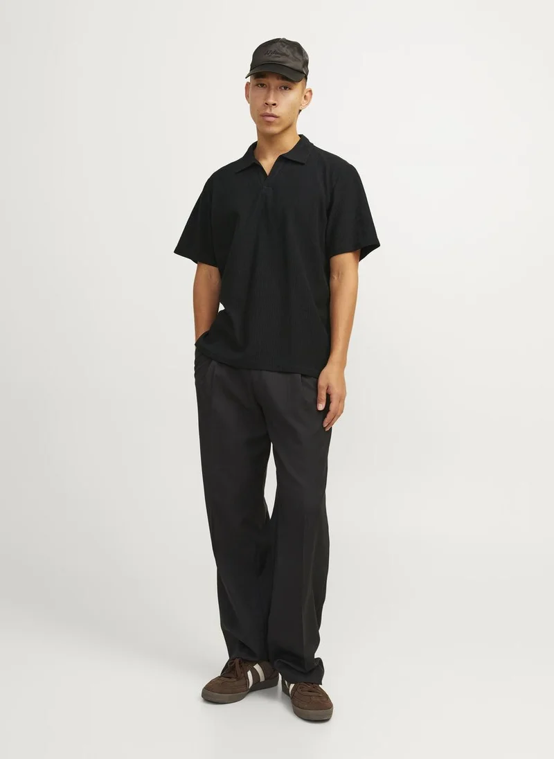 JACK & JONES Jorbrooklyn Plisse Split Neck Essential Polo