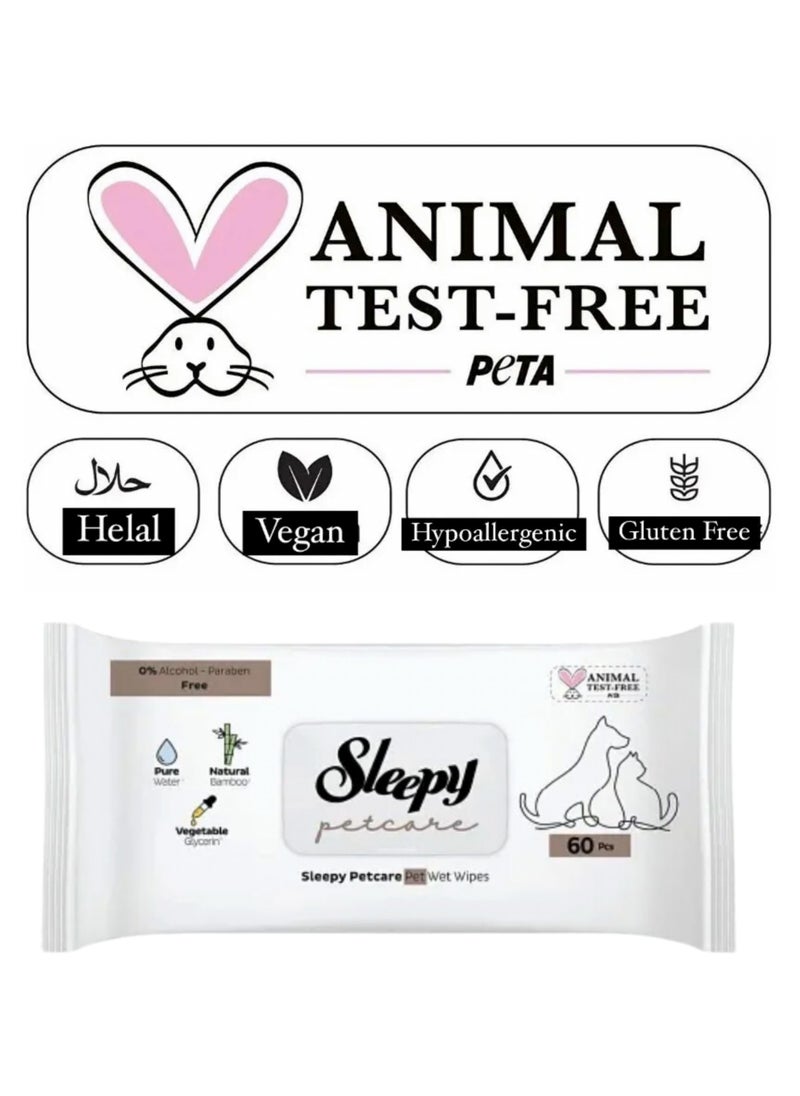 Sleepy - Sleepy Natural Bamboo Pet Wipes Value Pack - 60X3 / 180 Wipes- Gentle, pure, and eco-friendly care for your furry friend! - Image 1