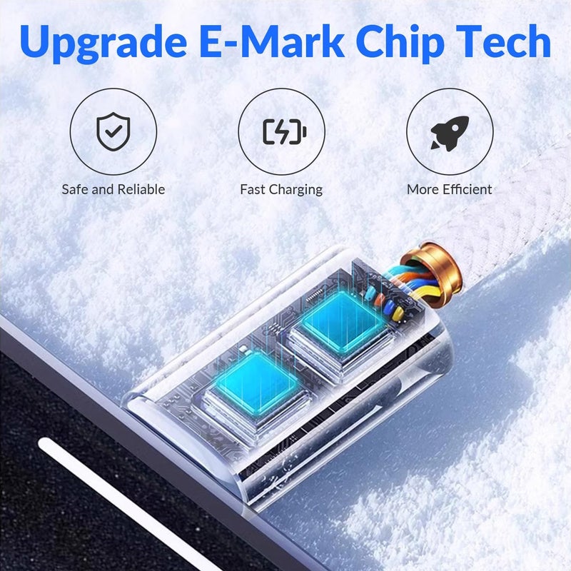 ONE TO FOUR USB C to USB C Cable 2 M, 60W Braided, Faster Charging Cord, Power Delivery PD Cable Type C, Compatible with iPhone 15/15 Pro/15 Plus/15 Pro Max,iPad Mini/Pro, MacBook Pro/Air, White - Image 4