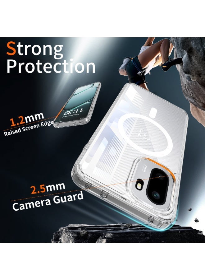 Fankalo Transparent Magnetic Phone Case for OnePlus 15R 5G Thin Flexible Silicone + PC Acrylic Back Never Yellowing Camera Protection Shockproof Cell Phone Cover - Image 3