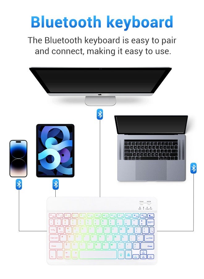 Necomi Bluetooth Keyboard For Ipad With Spacious Keys And 7-Color Backlight For Maximum Typing Comfort  - Image 5