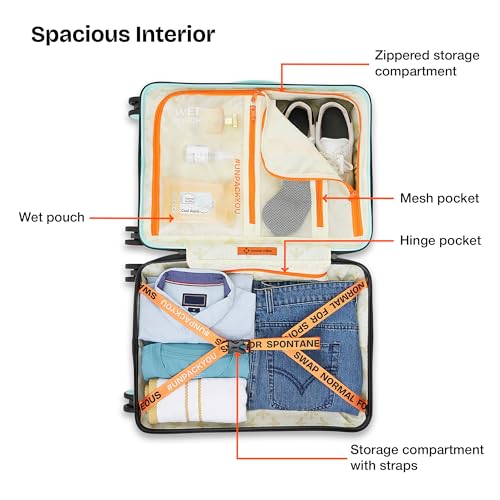 Nasher Miles Oslo TSA Lock Hard-Sided Polycarbonate Wide Telescopic Handle Cabin Luggage Patel Green Black 20 inch |55 Trolley Bag | Small Suitcase - Image 5