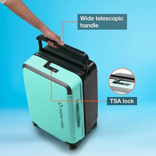 Nasher Miles Oslo TSA Lock Hard-Sided Polycarbonate Wide Telescopic Handle Cabin Luggage Patel Green Black 20 inch |55 Trolley Bag | Small Suitcase - Image 3