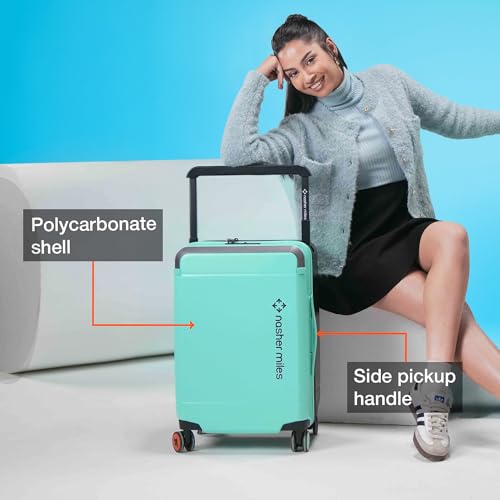 Nasher Miles Oslo TSA Lock Hard-Sided Polycarbonate Wide Telescopic Handle Cabin Luggage Patel Green Black 20 inch |55 Trolley Bag | Small Suitcase - Image 2