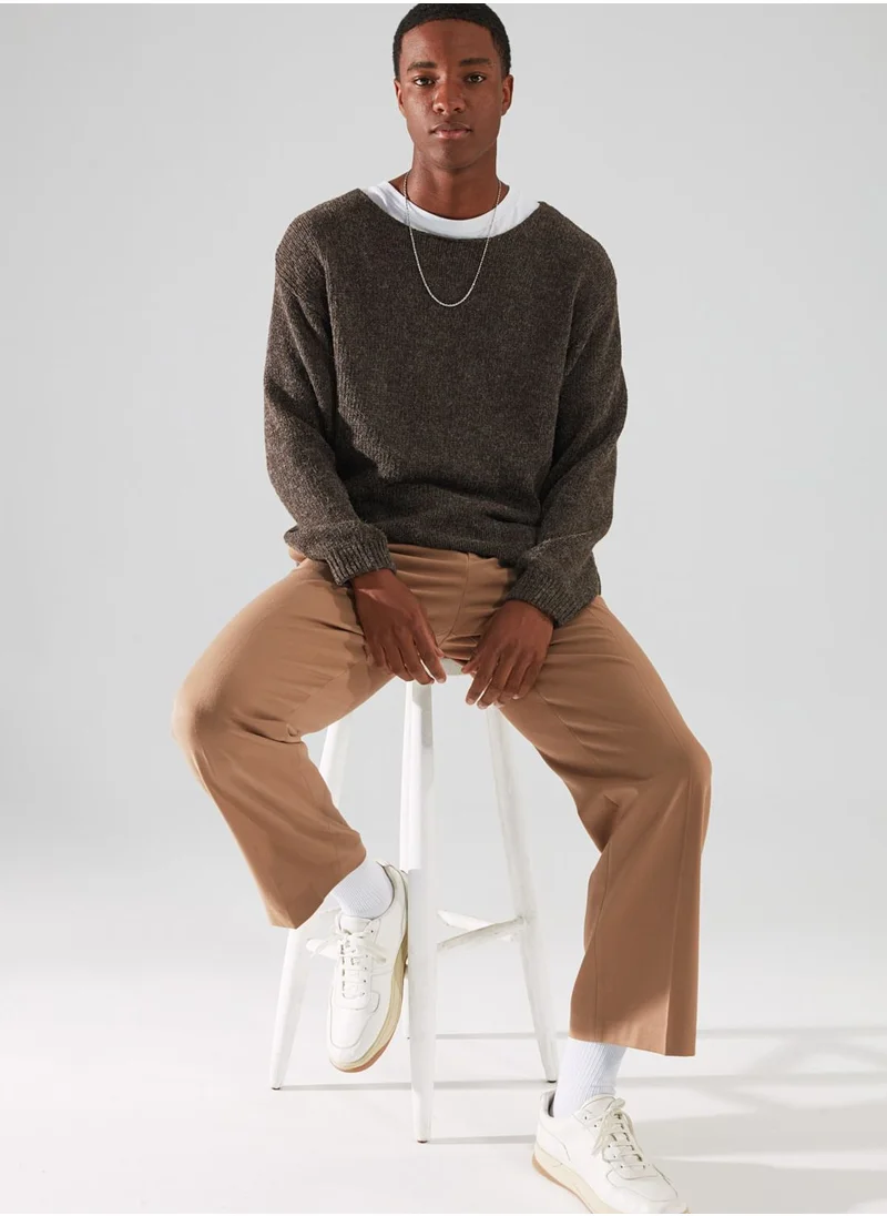 trendyol Wide Collar Oversize Knitted Sweater