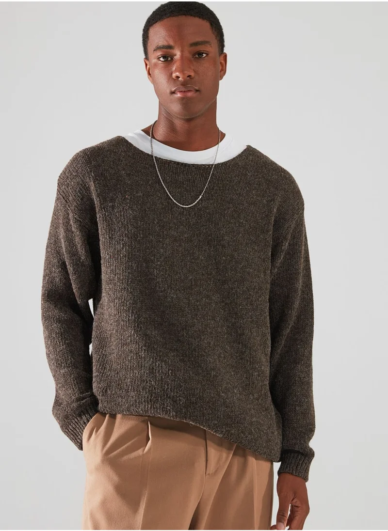 trendyol Wide Collar Oversize Knitted Sweater
