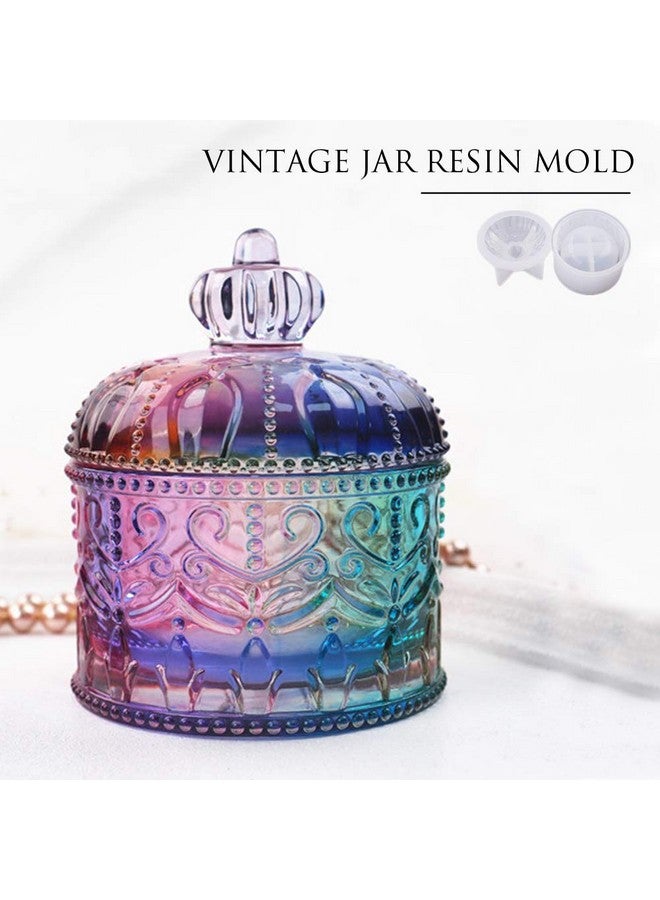 Wehous Vintage Jar Resin Mold With Lid Silicone Storage Box Mould For Epoxy Casting Diy Resin Crafts Kits Rustic Bottle Display Jewelry Trinket Container Candle Holder Home Decor Organizer Gift - Image 3
