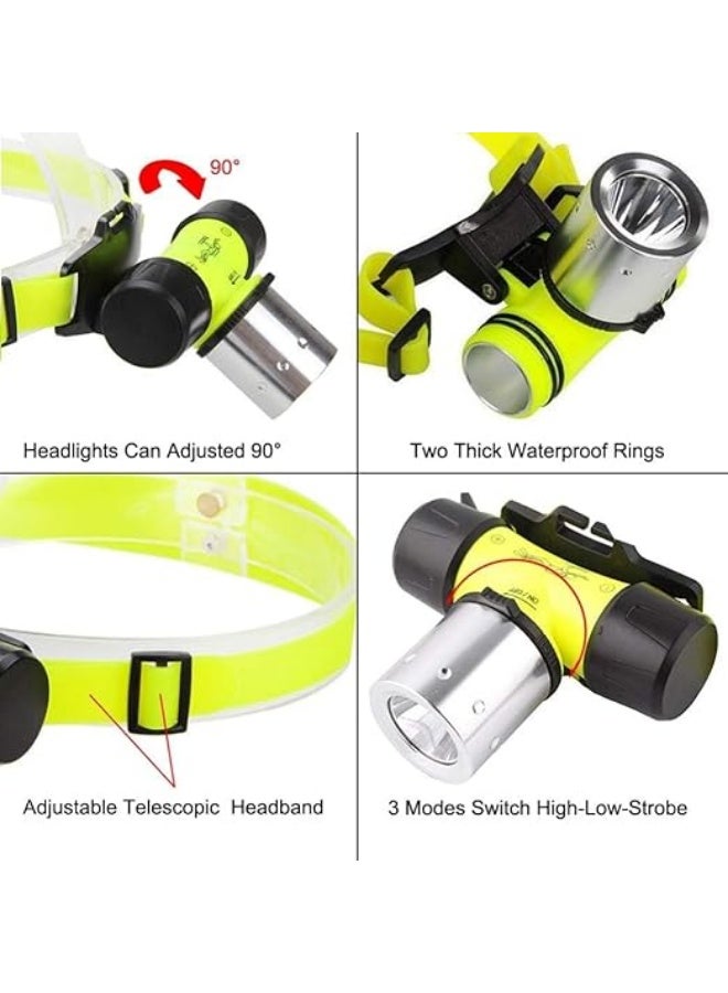 LUXJUMPER 5000 High Brightness Diving Head Lamp for Swimming Diving Waterproof Underwater Lamp for Diving Safety Lights with Batteries for Underwater - Image 3