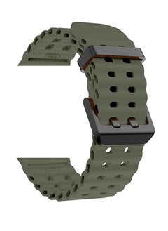 Lacoz Lacoz Ultra Marine Adjustable Soft Silicone Replacement Straps with Metal Clasp Suitable For 42 44 45 49 mm Smartwatch Green  - Image 1