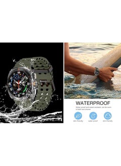 Lacoz Lacoz Ultra Marine Adjustable Soft Silicone Replacement Straps with Metal Clasp Suitable For 42 44 45 49 mm Smartwatch Green  - Image 4