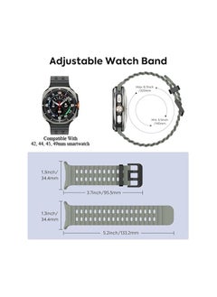 Lacoz Lacoz Ultra Marine Adjustable Soft Silicone Replacement Straps with Metal Clasp Suitable For 42 44 45 49 mm Smartwatch Green  - Image 5