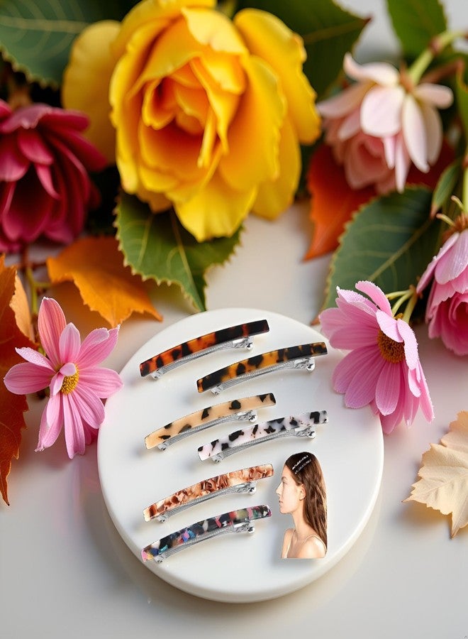 BWESOO 6Pcs Long French Barrettes, 4Inch Large Classic Acrylic Clips, No-slip Grip Automatic Clasp Clamp Ponytail Holders, Stylish Hair Accessory for Clips and Barrettes - Image 3