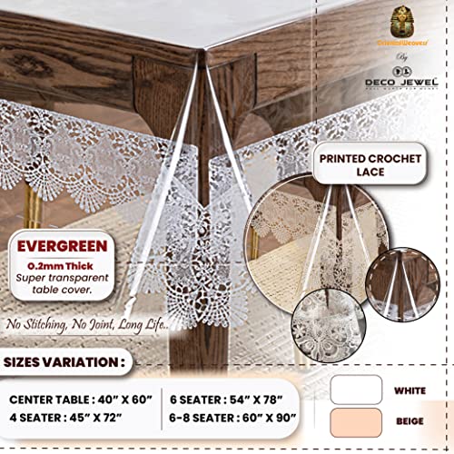 Oriental Weavers OrientalWeavers 2 Seater Centre Table Cover Transparent Tea Table Cover with White Border, Waterproof Rectangular Protector Table Cloth, 40x60Inches(Plastic, Pack of 1) - Image 4