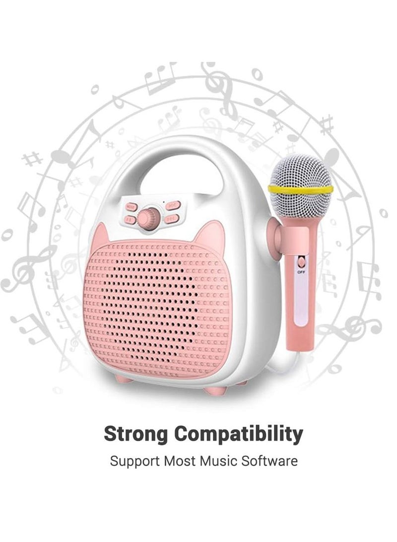 Karaoke Machine, Rechargeable Portable Karaoke Speaker With Microphone, Compact And Durable Music Player, Lightweight Portable Kids Speaker For Indoor And Outdoor, (1pc, Pink)  - Image 2
