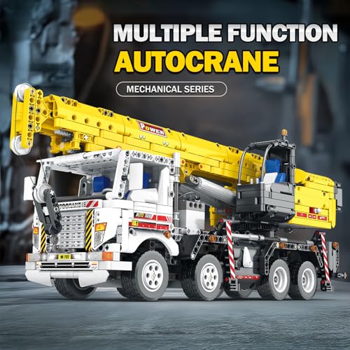 Reobrix Crane Building Block Set 22007 Remote Control Crane Toy with Multiple Function Switching Mechanical Construction Truck Model Building Kit Gift for Adult 14 2023 Pieces - Image 5