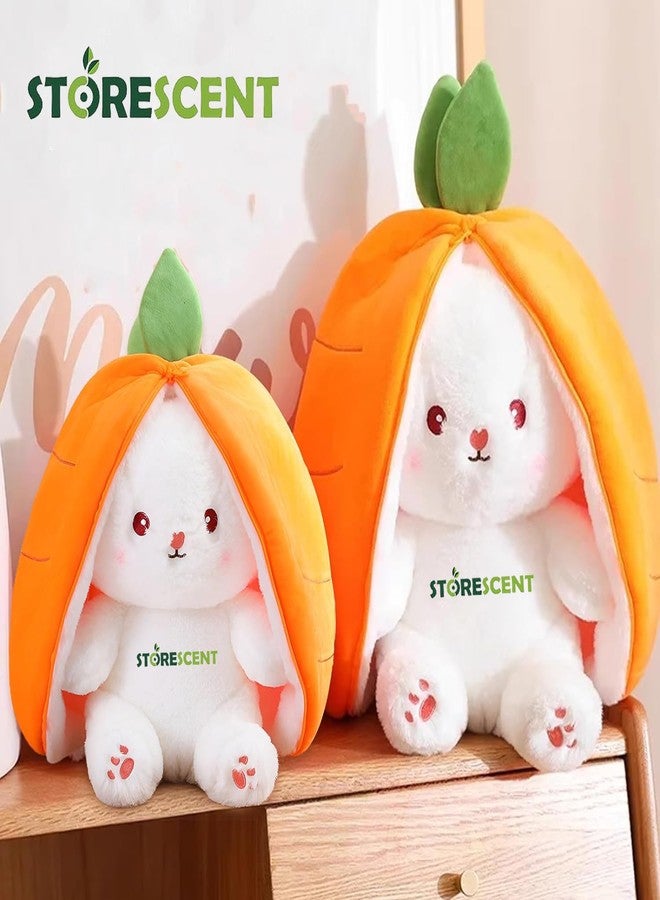 Storescent Reversible Carrot Bunny Plush Toy, Adorable & Versatile Stuffed Animal with Zipper - Soft Rabbit Toy, Pillow & Decorative Gift (Carrot Bunny 35cm) - Image 3