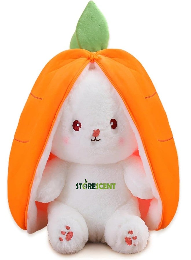 Storescent Reversible Carrot Bunny Plush Toy, Adorable & Versatile Stuffed Animal with Zipper - Soft Rabbit Toy, Pillow & Decorative Gift (Carrot Bunny 35cm) - Image 2