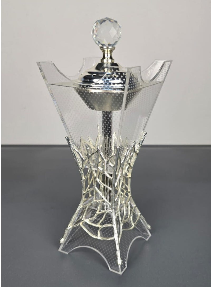 Crystal Finished Madkhan Bakhoor with Incense Burner Clear