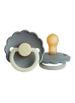 FRIGG Daisy Night Latex Baby Pacifier, 0-6 Months, Pack of 1, Size 1 - French Grey Night  - Image 1
