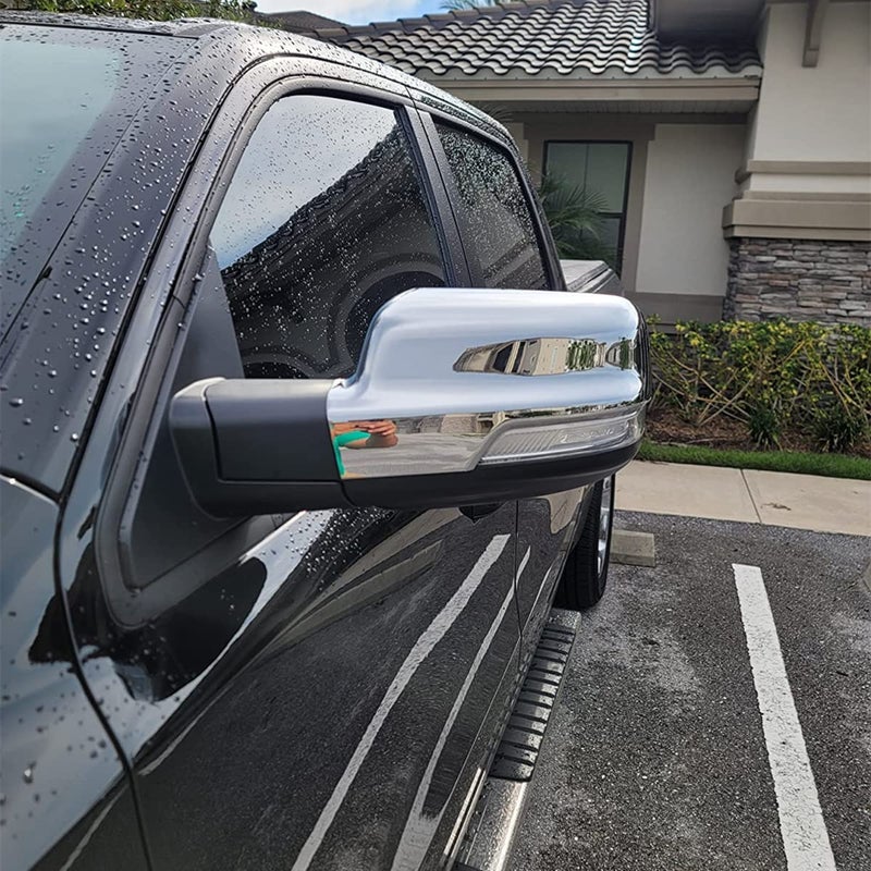 New 2pcs Door Exterior Rearview Mirror Cover Cap Trim for Dodge Ram 1500 Truck 20192022 Chrome