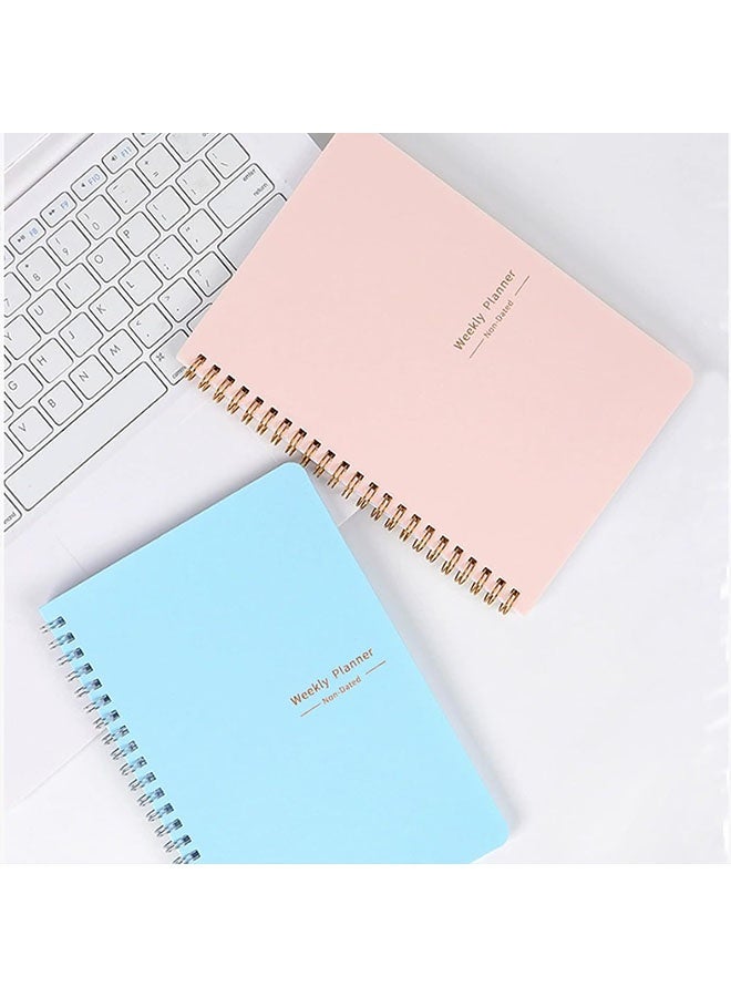Undated Weekly Planner, A5 Personal Goals Journal Non Dated Weekly Planner to Do List Notebook with Goal Habit Tracker Organizer, Cute Undated Week Planners with Spiral Binding for Kids School Work - Image 4