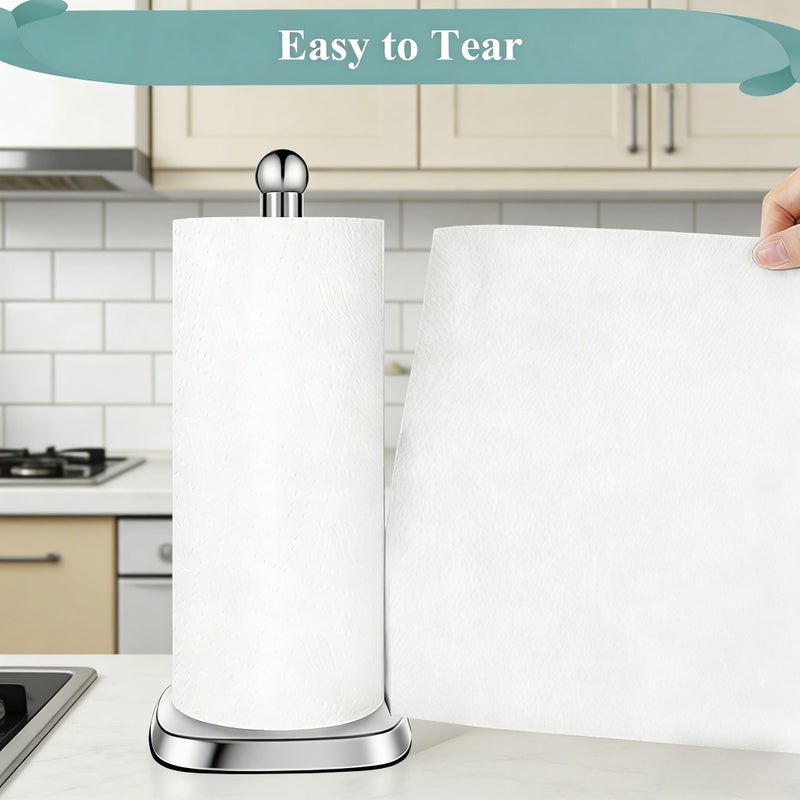 DAWNER SecureGrip Stainless Steel Paper Towel Holder Countertop, Paper Towel Stand, Dual-Weighted Suction Base for Kitchen & Bathroomâ€Œ - Image 5