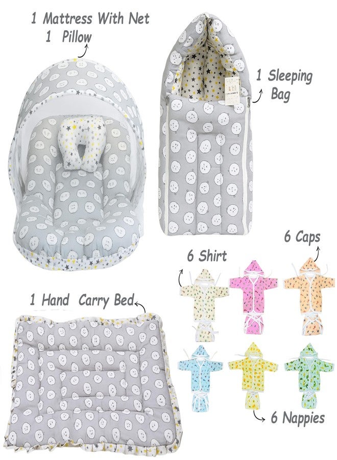 Infantbond Baby All Season Use Hospital Essential Combo for New Born | Gift Pack | Baby Products | Maternity Essentials | Bedding Set (60 Items)(0-6 Months) (Grey Ship) - Image 2