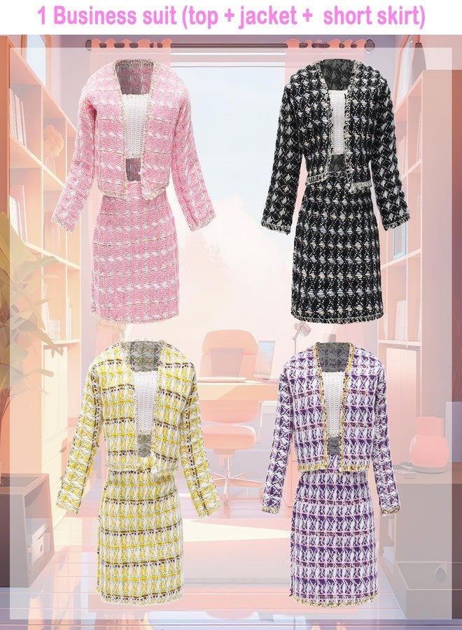 BARWA 29 PCS Doll Clothes and Accessories Elegant Business Skirt Set Mermaid Floral Dress Mini Skirts Casual Tops and Pants High Heel Flat Shoes Necklace for 11.5 Inch Girl Dolls - Image 2
