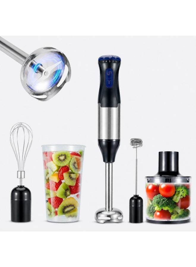 sokany 5 In 1 Hand Blender, Electric Mixer 1000W, Multipurpose Blender, Portable, 5 Speed Stainless Steel Blender With Chopper and Whisk, 700ML Mixing Cup and 500ML Meat Grinding Bowl - Image 1