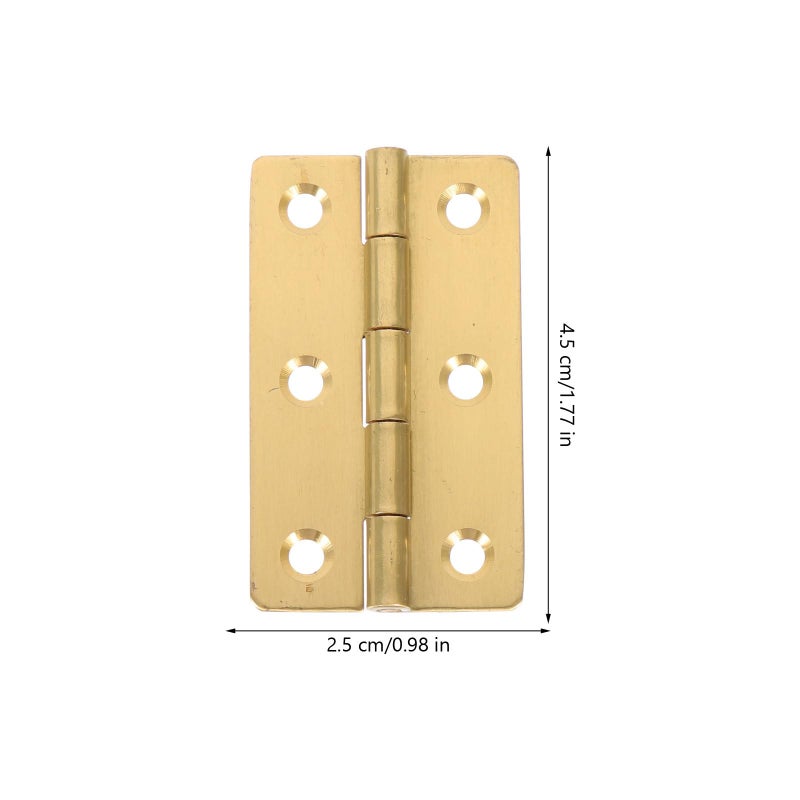 Copper Piano Hinges 4Pcs 45x27mm 6 Hole Cabinet Butt Hinges for Jewelry Box Tool Box Cabinet Door - Image 3