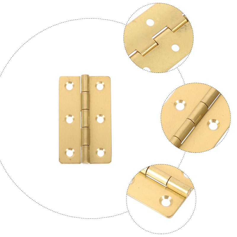 Copper Piano Hinges 4Pcs 45x27mm 6 Hole Cabinet Butt Hinges for Jewelry Box Tool Box Cabinet Door - Image 4