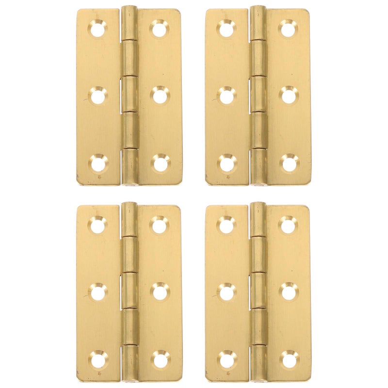 Copper Piano Hinges 4Pcs 45x27mm 6 Hole Cabinet Butt Hinges for Jewelry Box Tool Box Cabinet Door - Image 2
