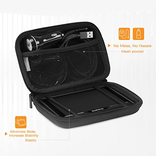 MoKo 7-Inch GPS Carrying Case, Portable Hard Shell Protective Pouch Storage Bag for Car GPS Navigator Garmin/Tomtom/Magellan with 7" Display - Black - Image 5