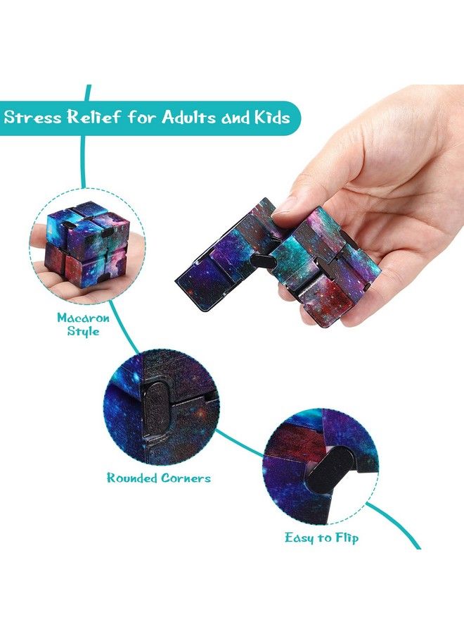 Gejoy 12 Pieces Infinity Cube Mini Fidget Blocks Mini Infinity Cube Desk Toy Sensory Tool Fidget Blocks Magic Puzzle Flip Cube For Teens Adults Birthday Favors (Star And Macarons) - Image 4