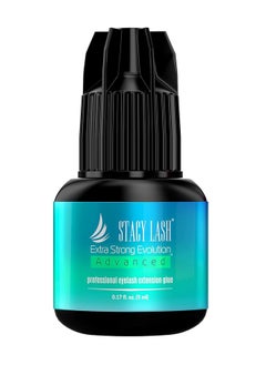 Stacy Lash Extra Strong Evolution Advanced Eyelash Extension Glue (0.17Fl.Oz/5Ml)/ 1Sec Dry /6Weeks Retention/Black Adhesive/Professional Supplies  - Image 1