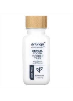 drTung's DrTung's Herbal Toothpaste Tablets - Fluoride Free Toothpaste Tabs, Travel Size Toothpowder Tabs, TSA Compliant, Toothpowder Tabs, Vegan, Non-GMO, Chewable Tablets - Mint-Free (100 Tabs)  - Image 1