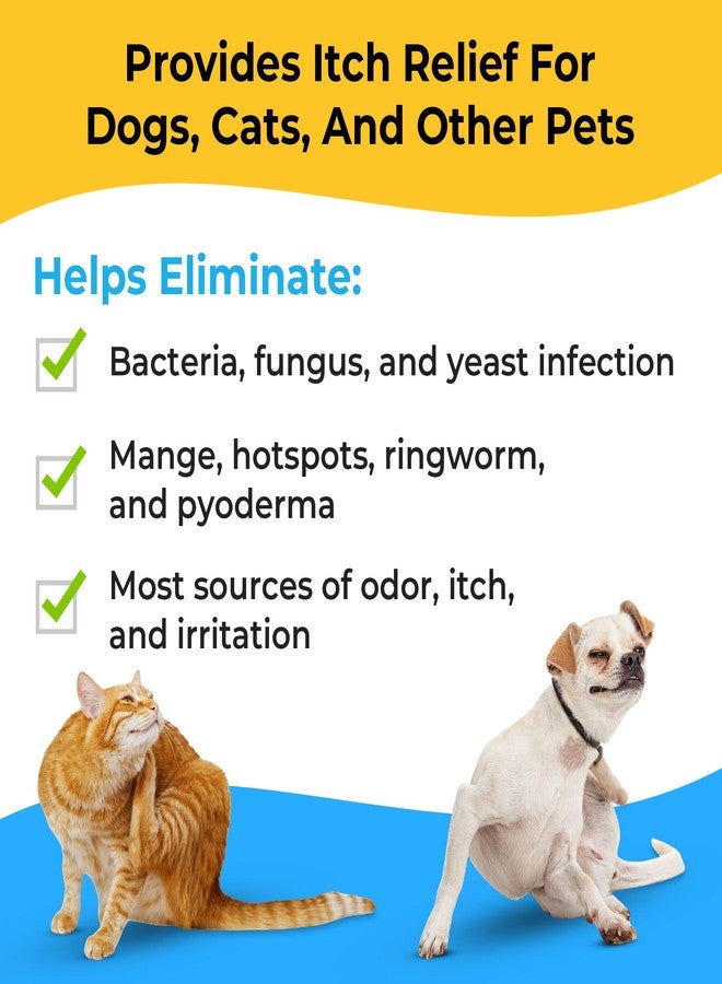 Smiling Paws Pets مناديل مبللة مضادة للبكتيريا والفطريات من سمايلينج باوز للحيوانات الأليفة - للكلاب والقطط - تحتوي على الكيتوكونازول والكلورهيكسيدين - علاج جلدي لعدوى الخميرة، والقوباء الحلقية، والتهاب الجلد القيحي، والبكتيريا والفطريات - 50 منديل (عبوتان) - Image 3