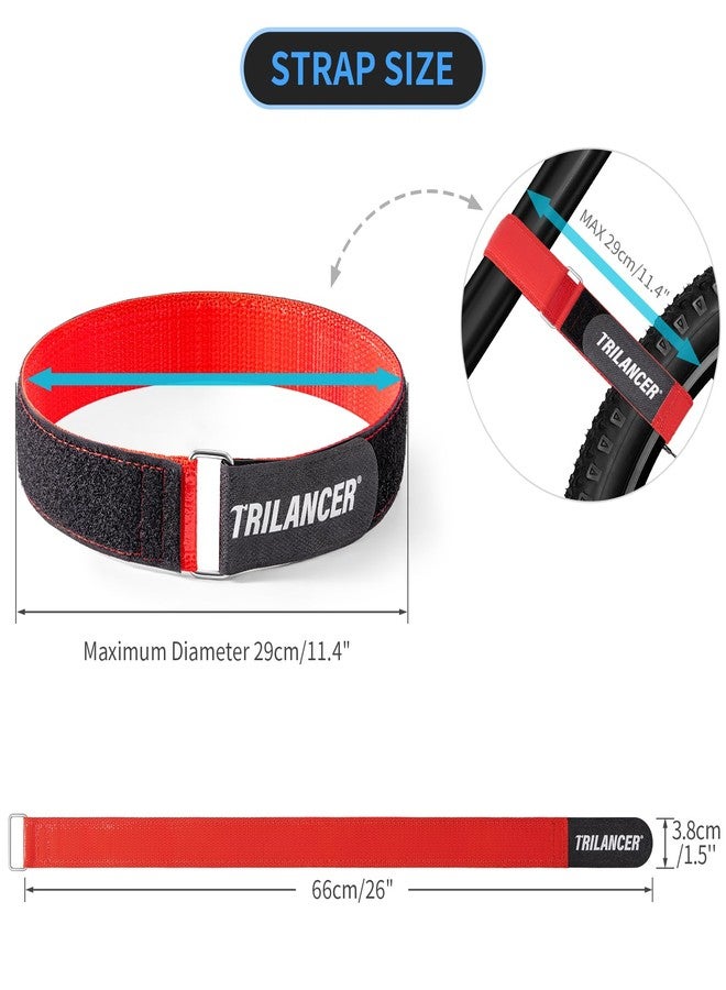 Trilancer Bike Rack Straps with Extra-Wide Silicone Anti-Slip Coating, 2-Pack Trilancer Adjustable Bike Wheel Stabilizer Strap with Hook and Loop for Car and Wall Mount, Transportation and Storage (66cmx 3.8cm) - Image 4