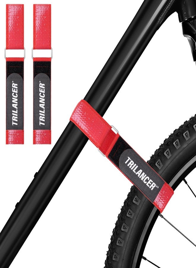 Trilancer Bike Rack Straps with Extra-Wide Silicone Anti-Slip Coating, 2-Pack Trilancer Adjustable Bike Wheel Stabilizer Strap with Hook and Loop for Car and Wall Mount, Transportation and Storage (66cmx 3.8cm) - Image 1