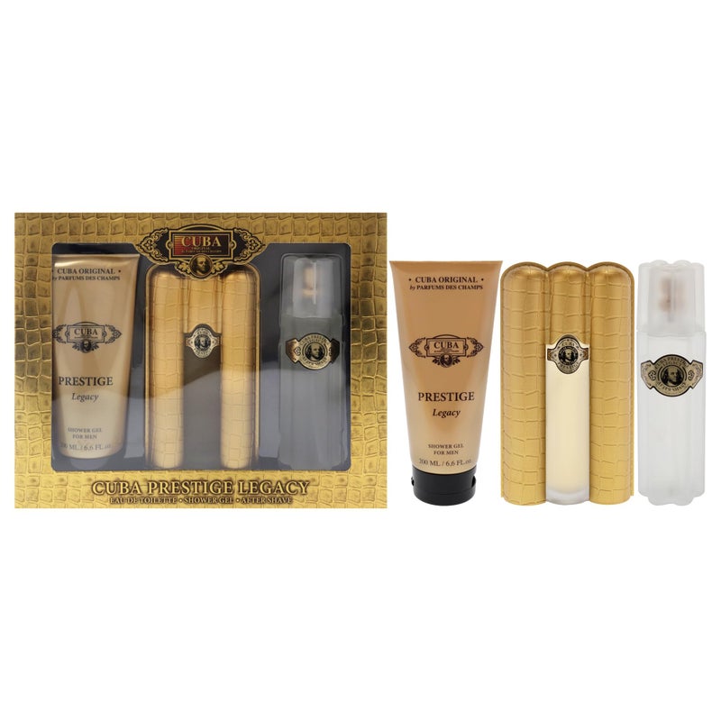 Cuba Prestige Legacy for Men - 3 Pc Gift Set 3oz EDT Spray, 6.6oz Shower Gel, 3.3oz After Shave - Image 1