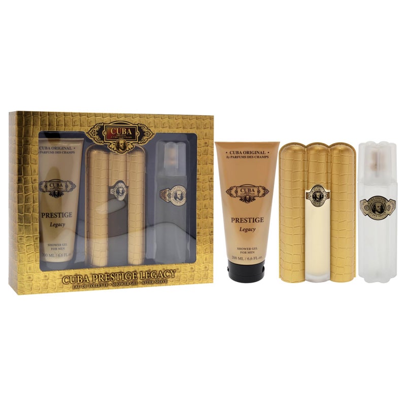 Cuba Prestige Legacy for Men - 3 Pc Gift Set 3oz EDT Spray, 6.6oz Shower Gel, 3.3oz After Shave - Image 3
